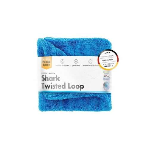 Chemicalworkz Shark Twisted Loop blaues Mikrofaser Auto Trockentuch, 1400GSM, 40x40 cm