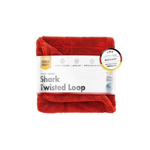 Ultrachłonny ręcznik samochodowy Chemicalworkz Shark Twisted Loop Towel, 1400GSM czerwony 40x40 cm 108826134