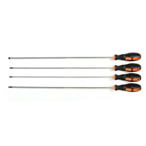 Kraft&Dele KD10945 Long Screwdriver Set, 4-Piece Flathead and Phillips - Screwdriver