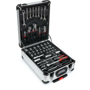 Kraft&Dele KD314 188-piece tool set in aluminum case, open view - Tool Set