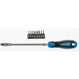 Hogert HT1S090 flexible screwdriver with interchangeable bits - Hogert