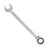 Hogert Combination Wrench with Ratchet, CrV Steel, 8 mm, 72T 121731417