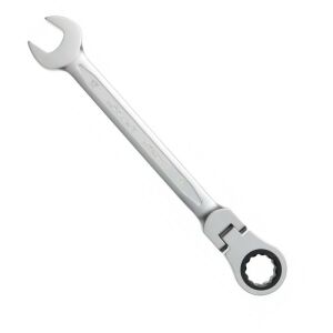 Hogert Combination Wrench with Ratchet, CrV Steel, Flexible Head, 19 mm, 72T 121731398 - Hogert