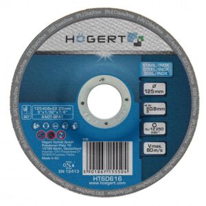 Hogert HT6D616 Abrasive Disc for Stainless Steel, 125 mm, 80 m/s 121731423 - Hogert