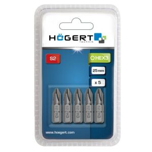 Hogert PH3 Screwdriver Bit Set, 5 pieces, 25 mm, S2 steel 121731535 - Hogert