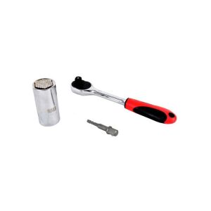 Bass Polska ratchet and socket set with universal socket and bit adapter - Socket Wrench