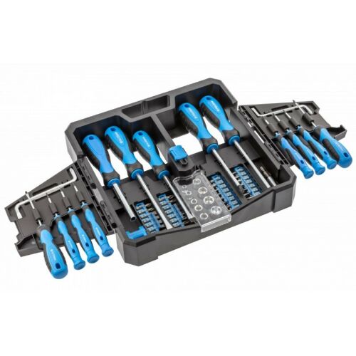 Hogert HT1S105 Screwdriver and Bit Set, 63 pieces