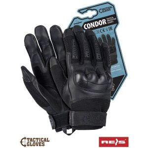 RTC-CONDOR Protective Gloves, Leather and Textile, Size M, Black 121734293 - Work gloves