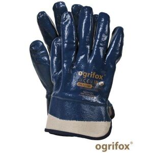 Nitril bevonatú védőkesztyű merevített mandzsettával, 10-es méret, Top Defender 121734298 - Munkavédelmi kesztyű