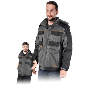 Geaca de protectie 2 in 1, PRO FEDDER, cu maneci detasabile, Raw-Pol XL Gri si portocaliu 121734368 - Palton de lucru