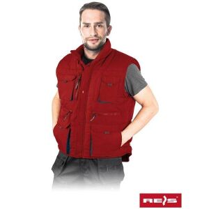 Vesta izolata cu multe buzunare Kormoran Rosu XXL 121734404 - Vesta de lucrător