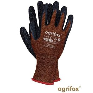 Ogrifox OX-MELAT 9 Brown Latex-Coated Work Gloves 121735385 - Work gloves
