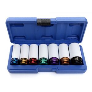 Tagred TA1252 7-piece Teflon Impact Socket Set in Blue Case - Socket Wrench