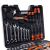 Kraft&Dele 89-piece tool set in open case, angled view