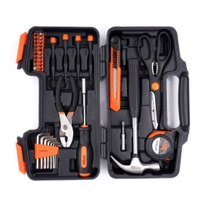 Комплект инструменти Kraft&Dele 40 части, изглед на отворен куфар - Набор от инструменти