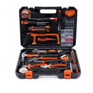Kraft&Dele 100-piece tool set in black case, complete with hammer, pliers, screwdrivers, and more - Tool Set