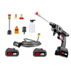 Kraft&Dele KD663 cordless pressure washer with 2 batteries, hose, nozzles, and accessories for car washing and home cleaning - Garden