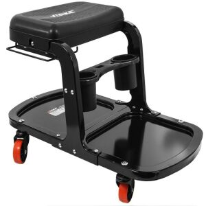 Verke V83263 Mechanic Chair with Tool Holder, Rolling Workshop Seat - Mechanic Chair