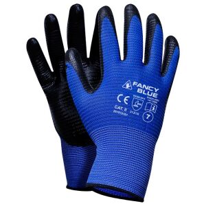 Protective gloves, polyester material, nitrile coated, textured, Fancy Bleu L 121747666 - Work gloves