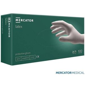 Set of 100 Disposable Mercator Latex Gloves, White M 121747914 - Work gloves