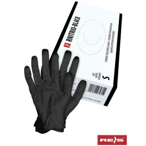 RNITRIO-BLACK Disposable Powder-Free Nitrile Gloves, 100 pcs S Black 121748718 - Work gloves