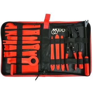 Verke V86291 19-piece upholstery tool set in red and black case - Tool Set
