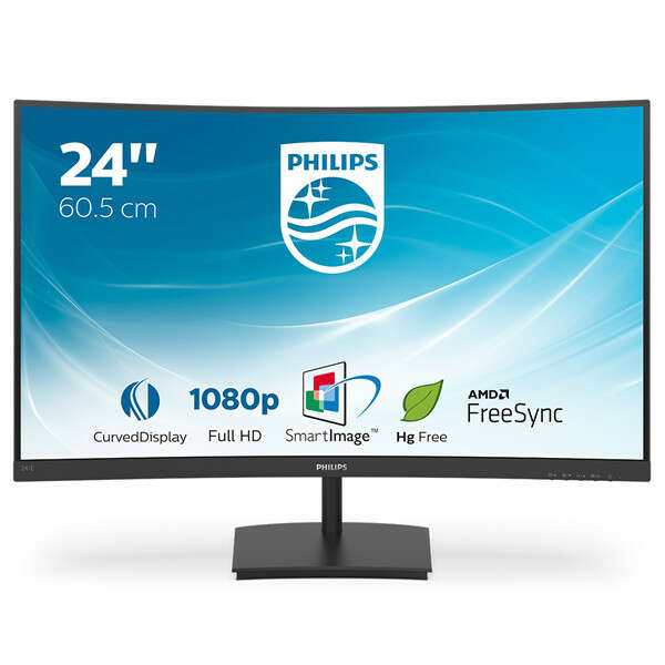 Philips 241E1SC ívelt VA Monitor, 23.6", 1920x1080, 16:9, 25...
