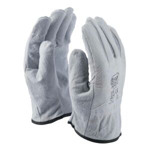 DRIVER Protective Gloves for Drivers, Split Leather, Grey 11 Grey 121750648 - Work gloves