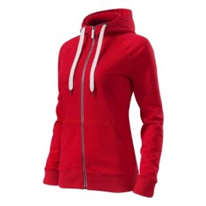 Angled view of Malfini Voyage 451 women's red hoodie with zipper - Women's Sweater