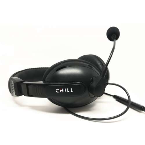 CHILL CH001 SZTEREO USB HEADSET, fekete, 2m-es kábel, ki-be kapcsolható mikrofon 39228530