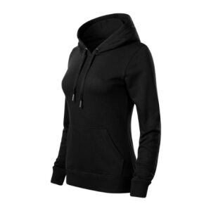 Malfini Break 841 Women's Black Hoodie, Angled View - Women's Sweater