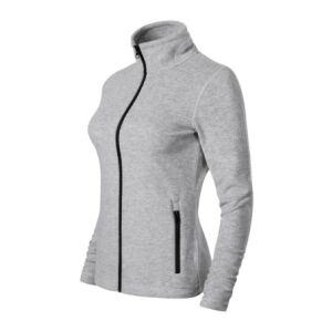 Malfini Shift 851 women's micro fleece jacket, silver melange, angled view - Women's Sweater