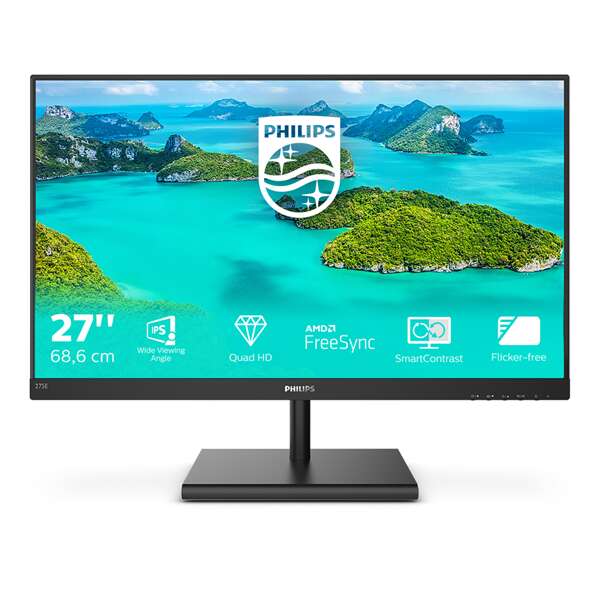 Philips 275e1s ips monitor, 27", 2560x1440, 16:9, 250cd/m2, 4ms,...