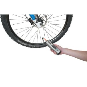 Extol Premium portable air compressor inflating a bicycle tire - Extol