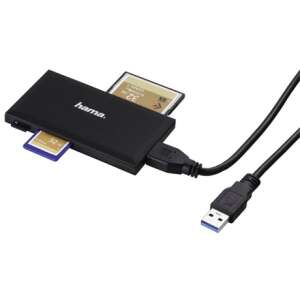 Hama 181018 Multi Kartenleser, USB 3.0 SUPERSPEED "SLIM", schwarz - USB Kartenleser