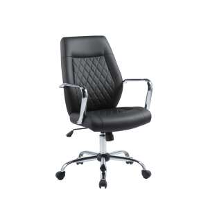 US119 executive office chair, black, with quilted backrest and chrome base - Furniture