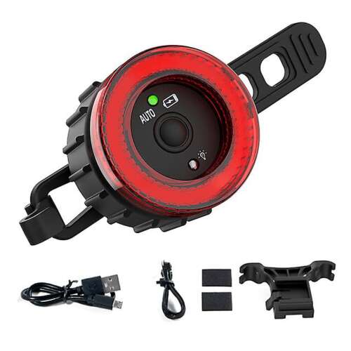 BIRAI® Intelligent Bicycle Stop with automatic start/parking system, brake sensor, 5 light modes, SMD-LED, rechargeable via micro-USB, water-repellent, advanced IPx5 technology, easy to install, use at night, black