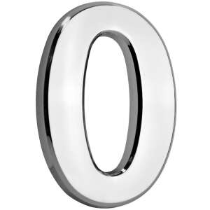 Silver MagicHome house number 0, 3D effect, 70x100mm - House Number Plate