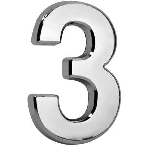 Silver 3D house number 3, Strend Pro MagicHome - House Number Plate