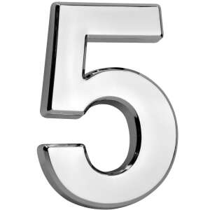 Silver 3D house number 5, Strend Pro MagicHome - House Number Plate