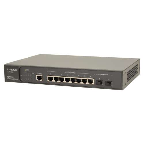 TP-Link TL-SG3210 Switch gestionat Gigabit cu 8 porturi, vedere frontală