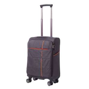 Troler Sharp 55X36X22 cm - 1211 suitcase, grey with orange accents, 4 double wheels - Dressing Accessory
