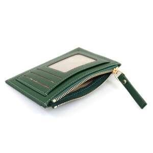 Ella Icon green zippered card holder wallet with multiple card slots - Dressing Accessory