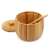 Wooden sugar or salt dispenser with lid and spoon, open, 8 cm