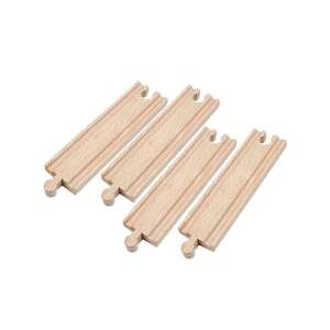Elemente de ?ină dreaptă din lemn 4pcs 108867460 - Tren, element feroviar, autostradă