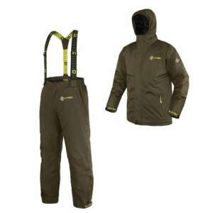 Delphin WinTREK téli horgászruha szett, sötétzöld színű, sárga elemekkel, S méret - Horgász ruházat