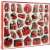 Set von 30 roten Holz-Weihnachtsbaumschmuck in einer Box