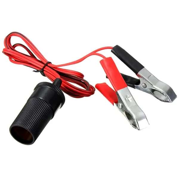 12 V akkura csatlakoztatható szivargyújtó aljzat krokodilcsipesszel 10 A