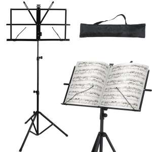 Verstellbarer Notenständer mit Stativ und Tragetasche, 130cm Höhe - Musikinstrumente