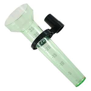 Zöld műanyag esőmérő fekete rögzítő gyűrűvel, 35 mm-ig mérő - Csapadékmérő